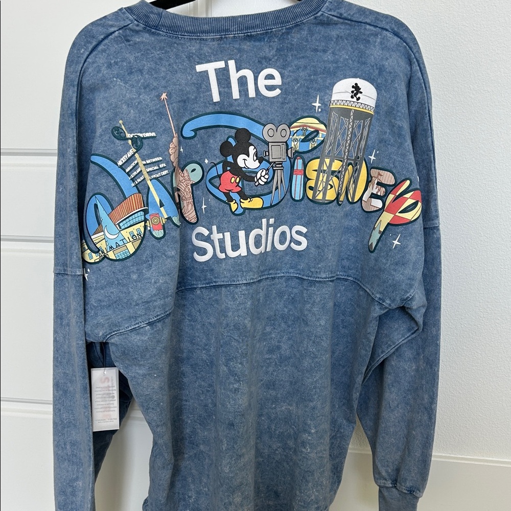 NEW NWT Burbank Disney Studios Blue Graphic Spirt Jersey Size Small S